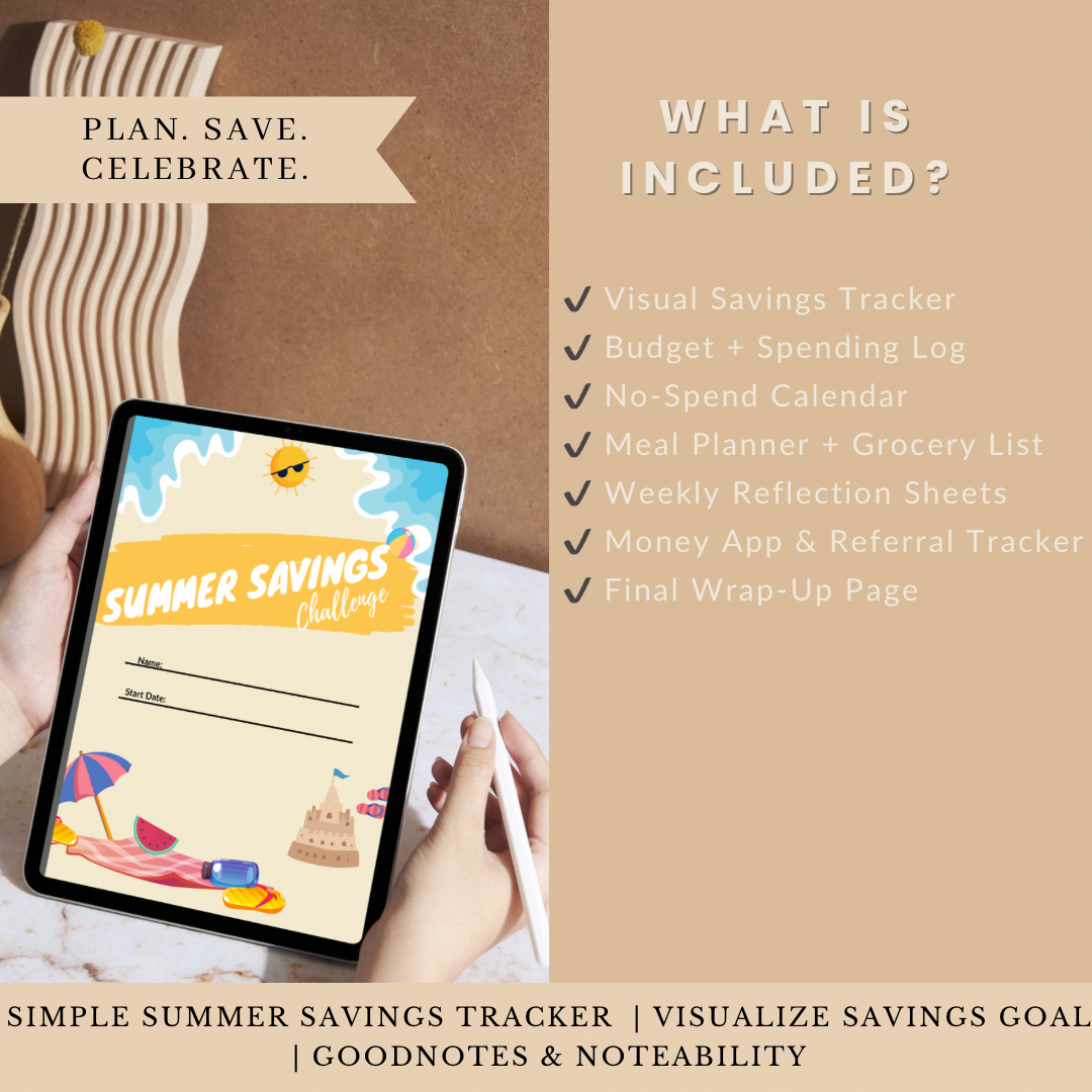 🌞 $500 Summer Savings Challenge Bundle – Printable & Digital Budget Planner Kit